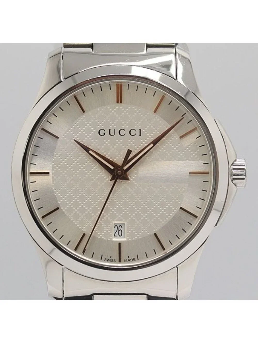Gucci 126.4 Quartz Silver Dial Date Watch